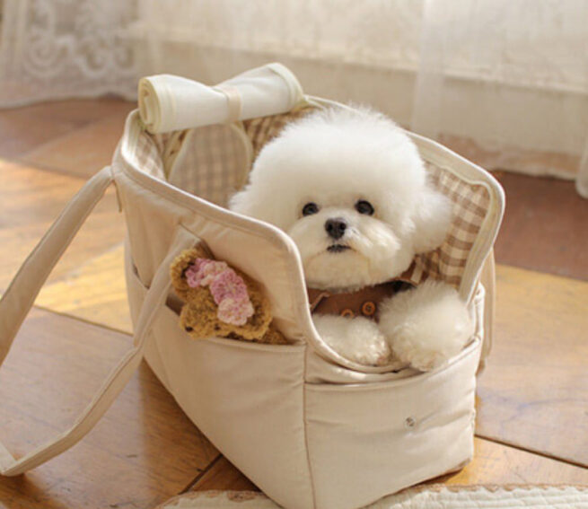 Bolso para perros elegante estilo picnic elegante color beige