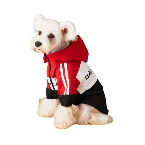 Chaqueta para perros impermeables estilo deportiva de color rojo