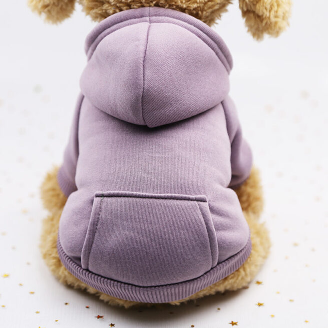 Sudadera con capucha otoñal para perros color morado