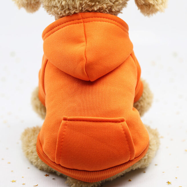 Sudadera con capucha otoñal para perros color naranja