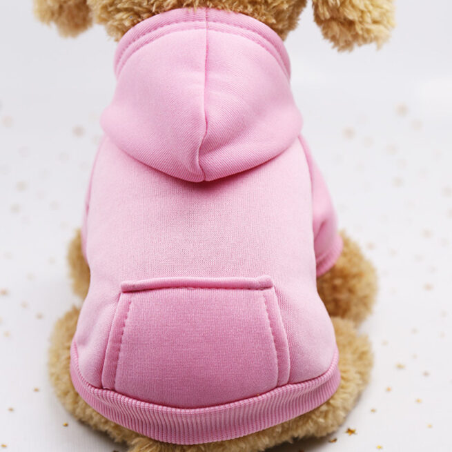 Sudadera con capucha otoñal para perros color rosa