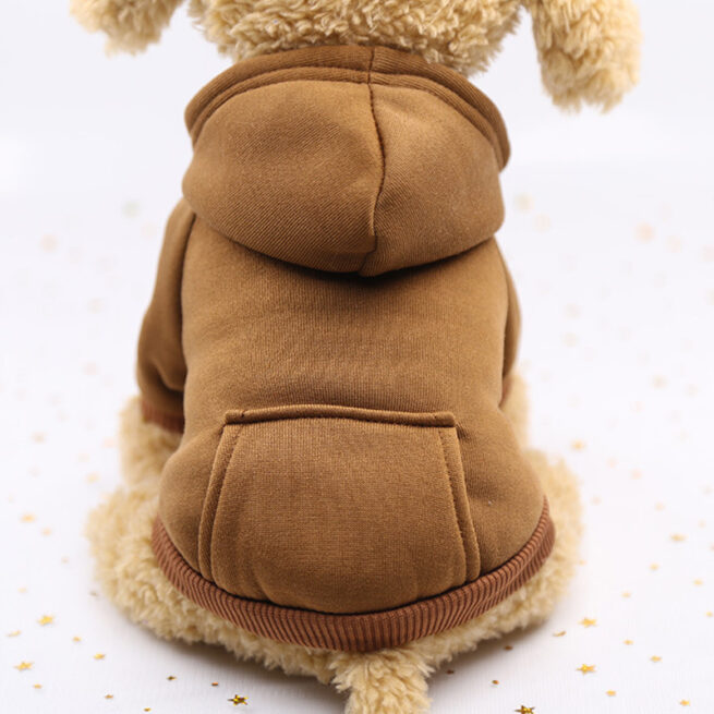 Sudadera con capucha otoñal para perros color marrón