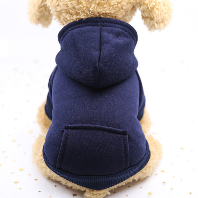 Sudadera con capucha otoñal para perros color azul marino